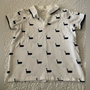 Boys Whale Print Polo Shirt